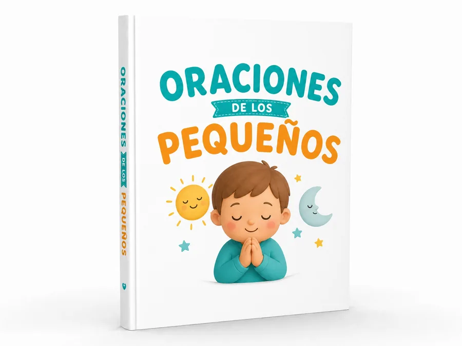 Mockup real del bono Oraciones de los Pequeños