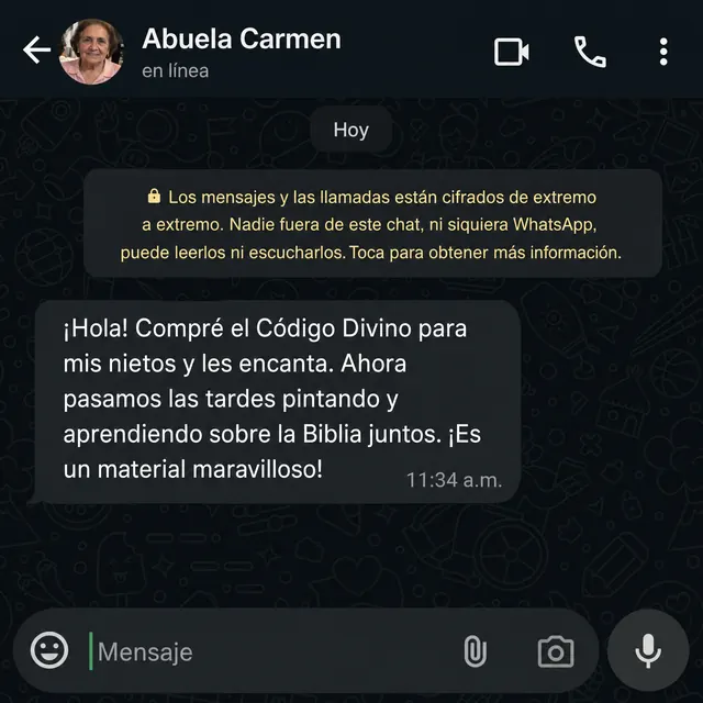 Depoimento de Abuela Carmen sobre atividades bíblicas para crianças em família